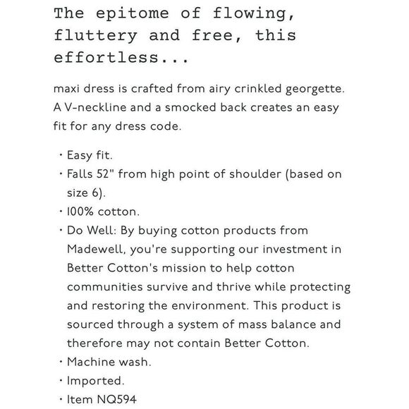 MADEWELL Midi Dress Women 8 Tie-Back Tiered NEW White V-Neck NQ594 - Picture 2 of 13